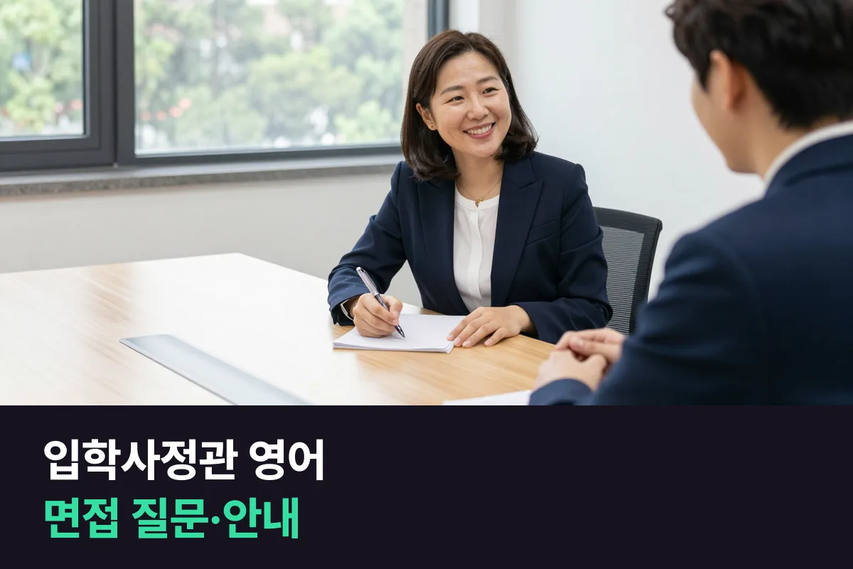 외국인 지원자를 면접하는 대학 입학사정관이 쓰는 질문·안내 영어를 면접 순서대로 정리했어요