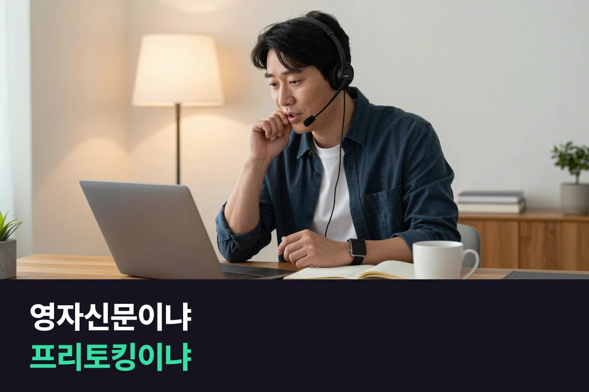 영자신문 과정 vs 프리토킹 과정: 시사 이야기를 하고 싶은 성인이 고르는 법