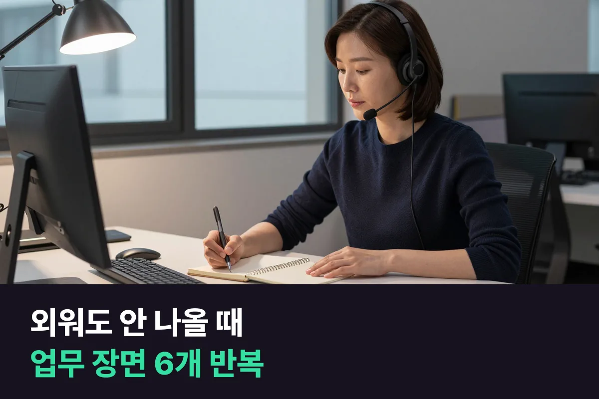 성인 영어회화, 외우는 대신 업무 장면 6개를 돌려 말해 보세요