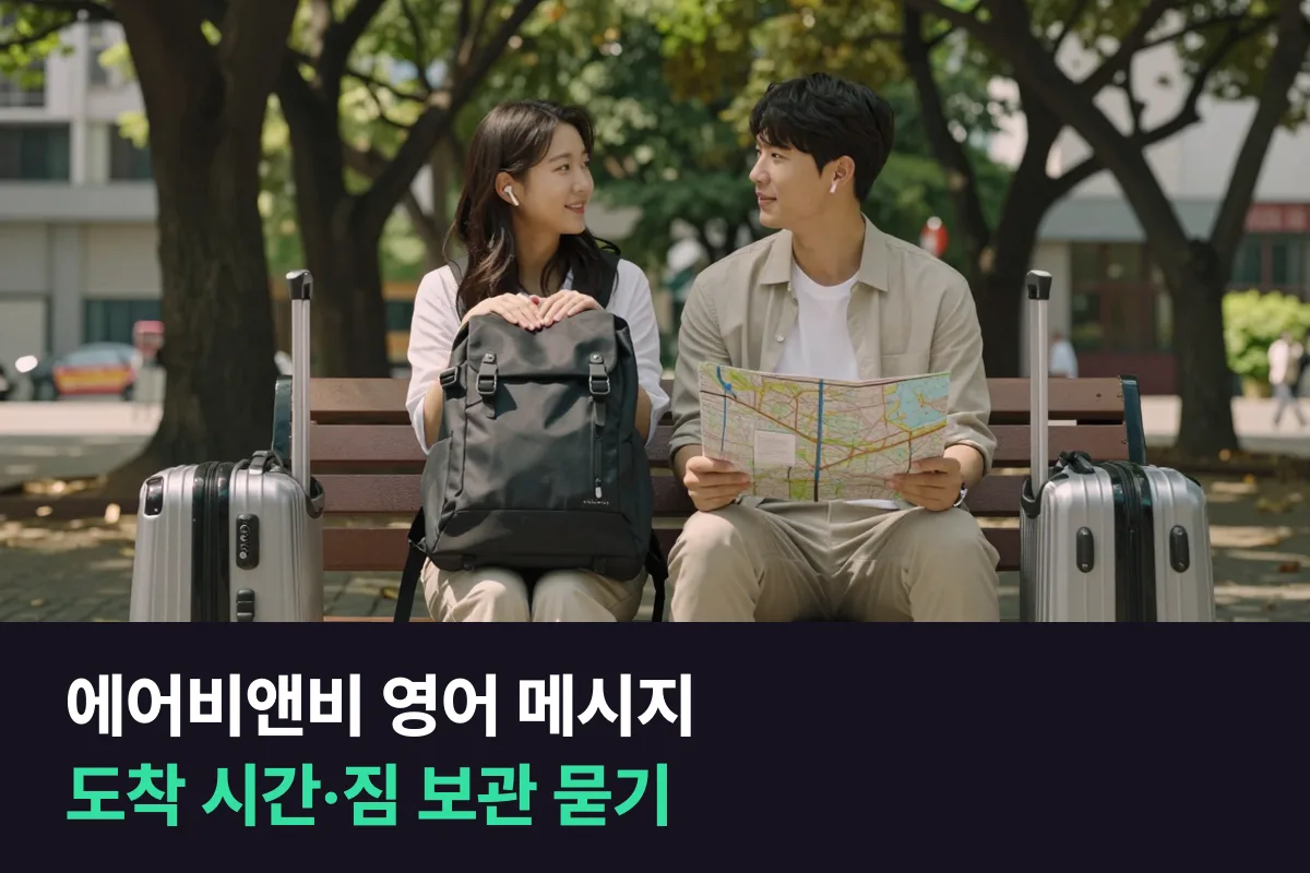 에어비앤비 영어 메시지: 인사 → 도착 시간 → 부탁 하나 → 고마움, 네 줄이면 돼요