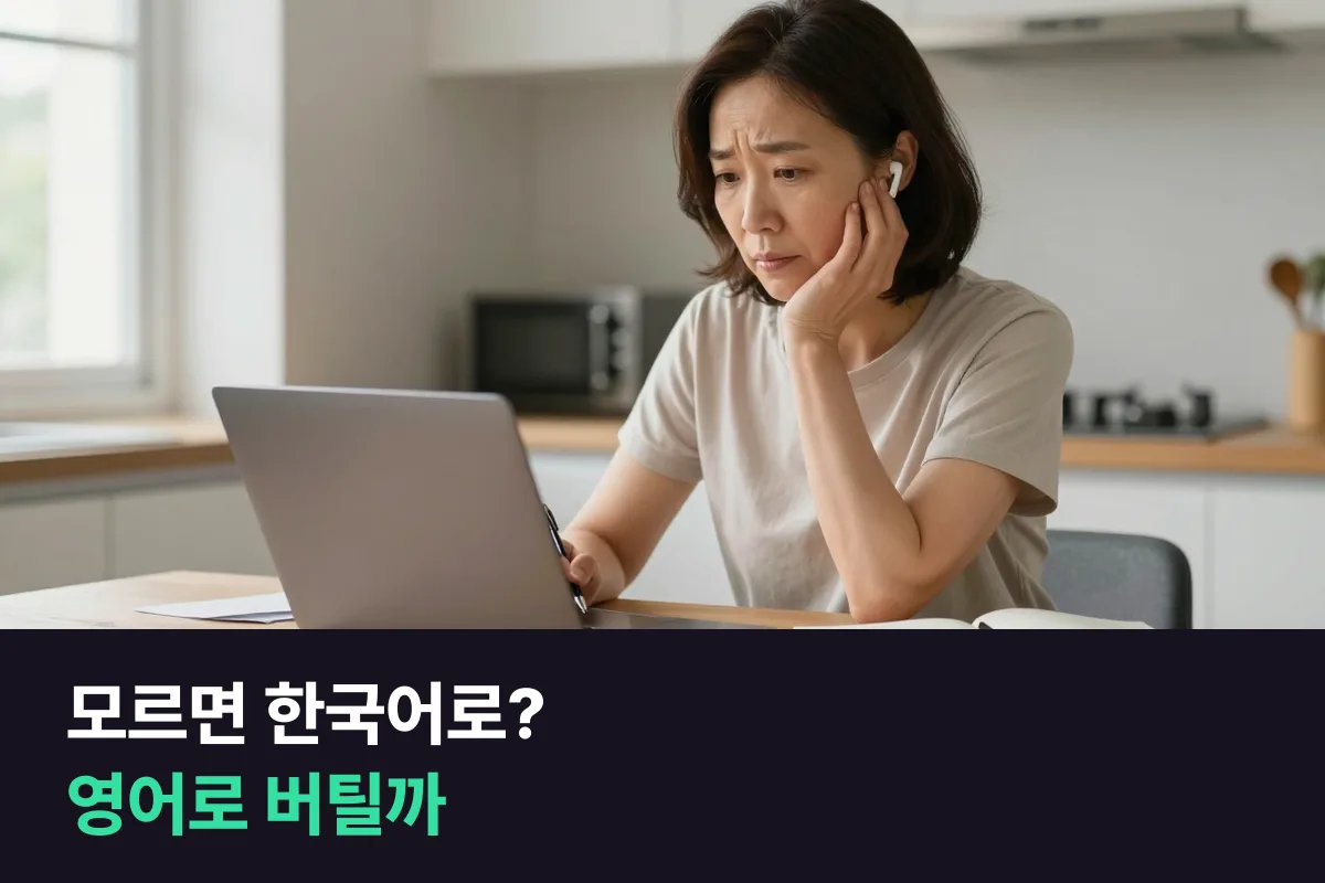 왕초보 성인이 화상영어 수업 중 모르는 걸 한국어로 물어볼지 영어로만 버틸지 정하는 법