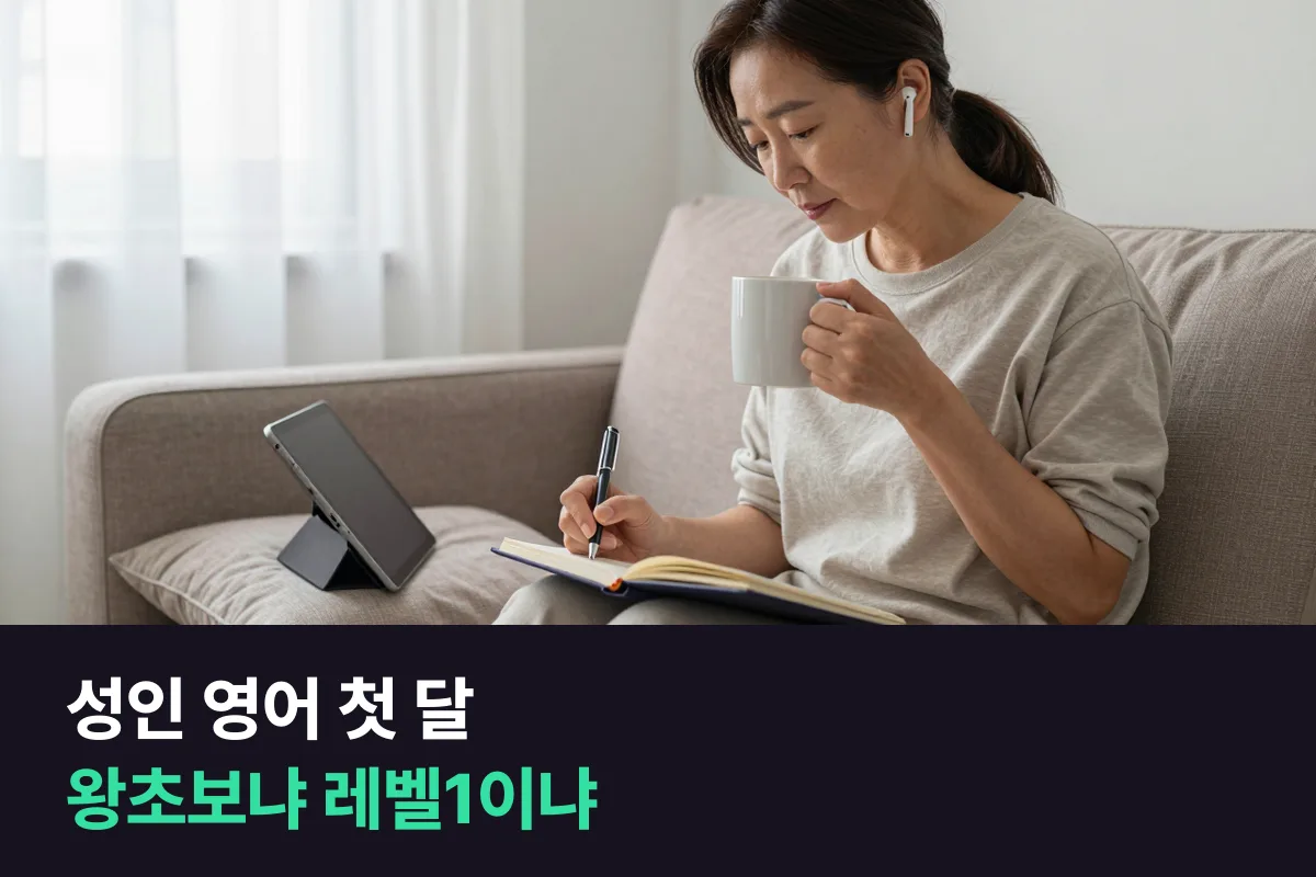 성인 첫 달, 왕초보 과정과 정규회화 레벨1 중 어느 과정을 들어야 할까요?