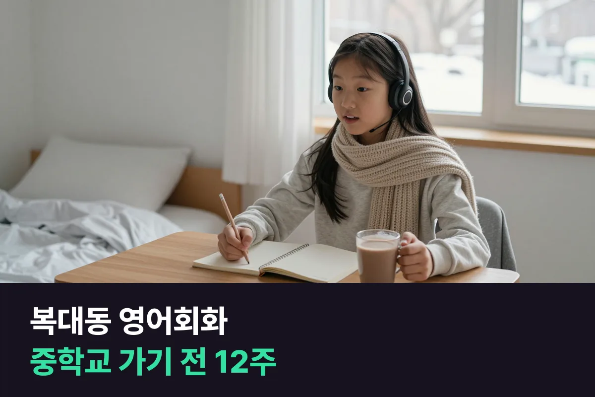 복대동 학부모, 중학교 가기 전 6학년 아이 전화영어 겨울방학 12주 짜기