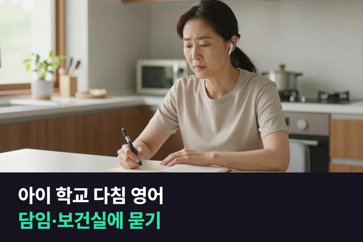 해외 학교에서 아이가 다쳤다는 연락을 받았을 때 담임과 보건실에 보내는 영어 메시지