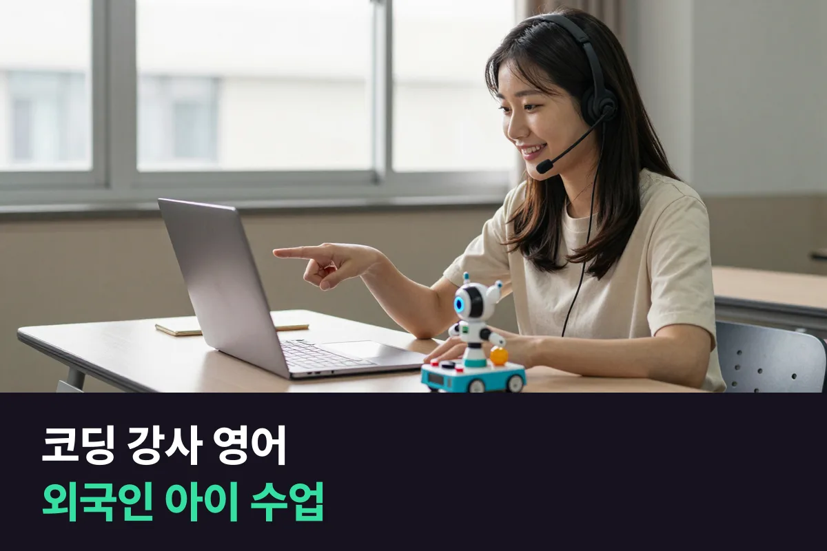 외국인 아이가 다니는 코딩 학원에서 강사가 수업을 진행할 때 쓰는 영어