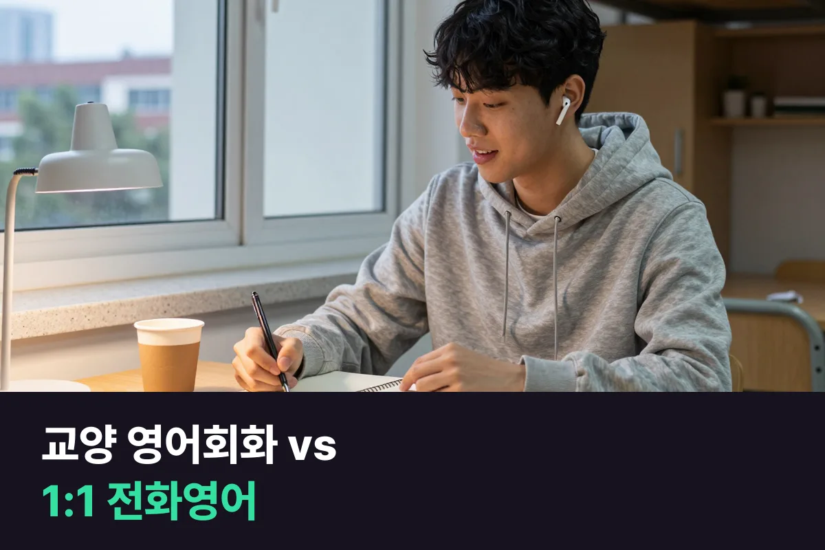 대학 교양 영어회화 수업과 1:1 전화영어, 말하기 실력만 보면 어느 쪽이 나을까요?