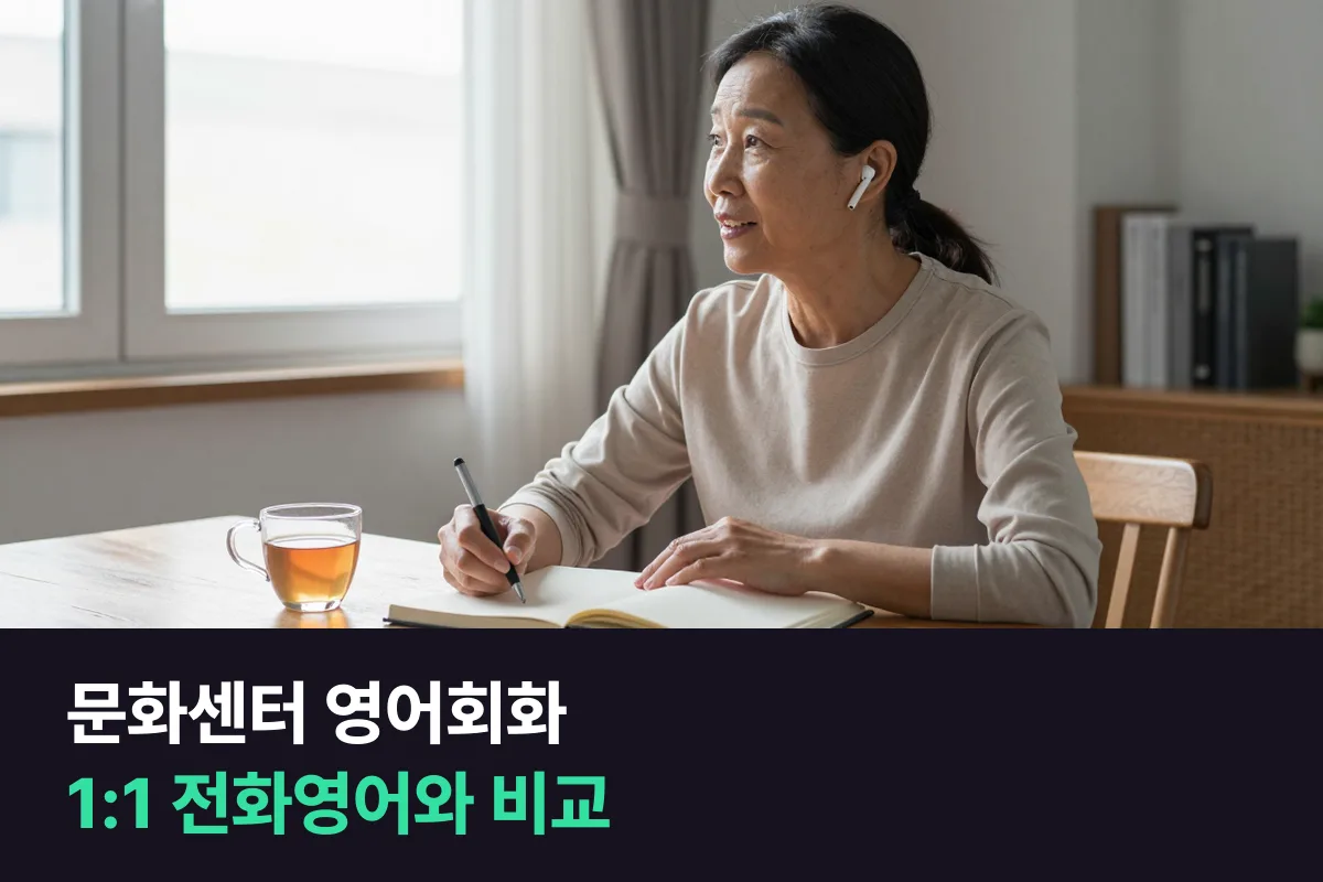 문화센터 영어회화반 vs 1:1 전화영어: 50·60대가 고를 때 볼 것