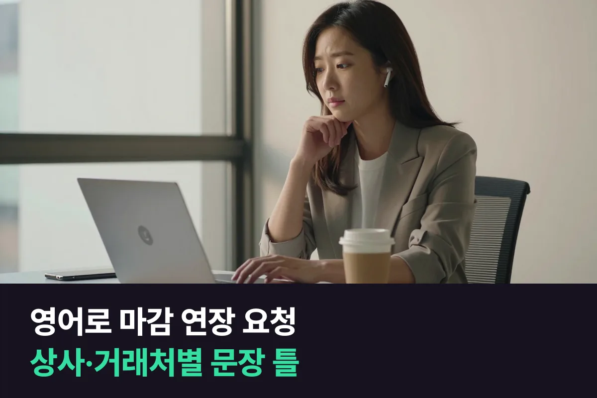 영어로 마감 연장을 요청할 때, 상사와 거래처에게 각각 어떻게 말할까요?