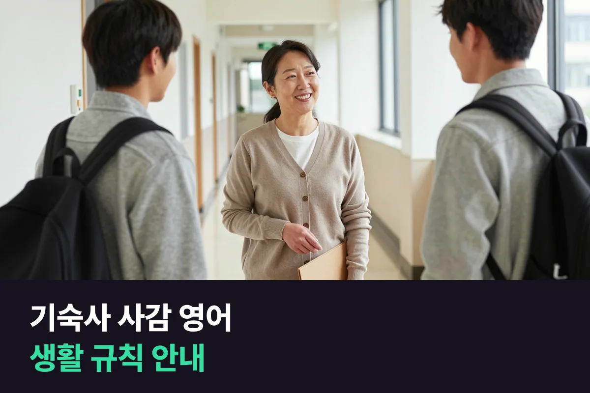 외국인 유학생을 맞는 대학 기숙사 사감, 영어는 생활 규칙 순서대로 준비해요
