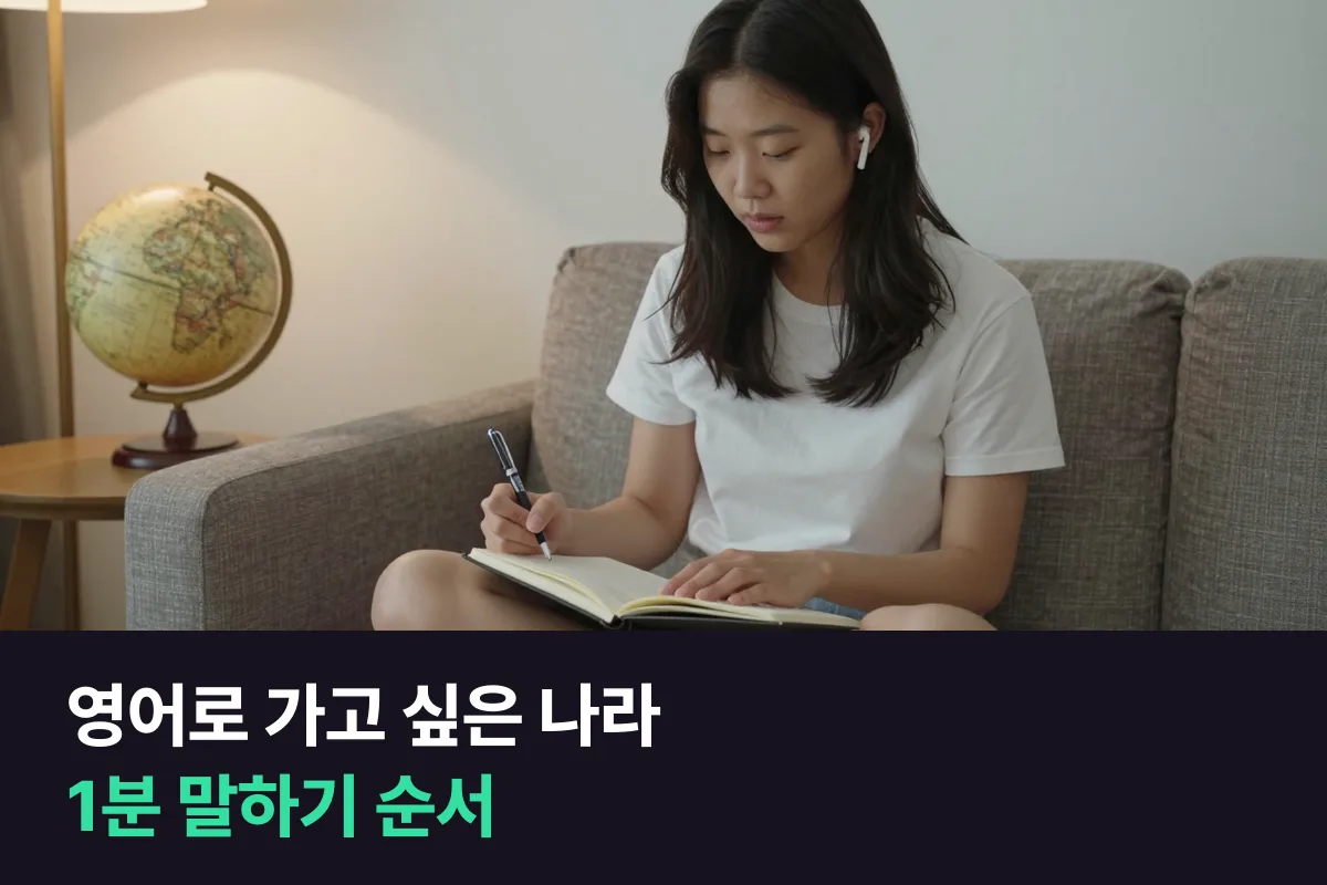 가 보고 싶은 나라를 영어로 1분 동안 말하려면 어떤 순서로 이어 가면 될까요?