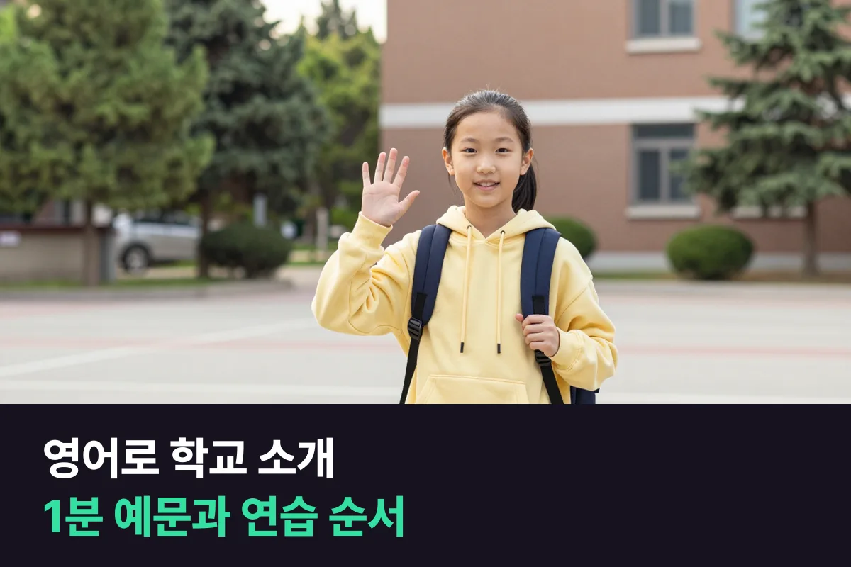 초등학생 영어로 학교 소개는 다섯 덩어리, 10~12문장이면 1분이 채워져요