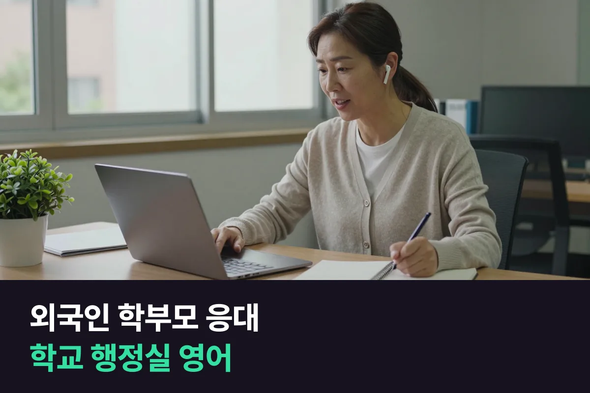 초등학교 행정실 직원이 외국인 학부모의 전입·방과후 문의에 쓰는 영어
