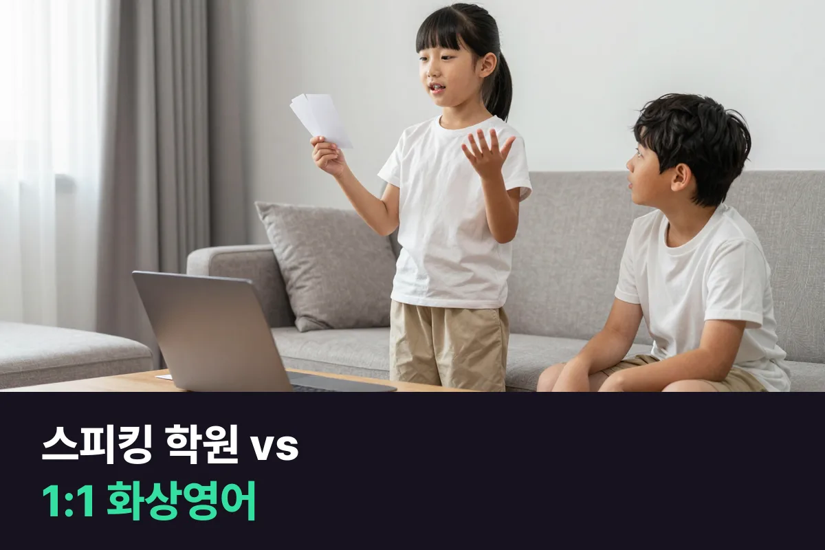 초등 스피킹 학원과 1:1 화상영어, 발표 기회와 말하는 시간을 나란히 놓고 봤어요
