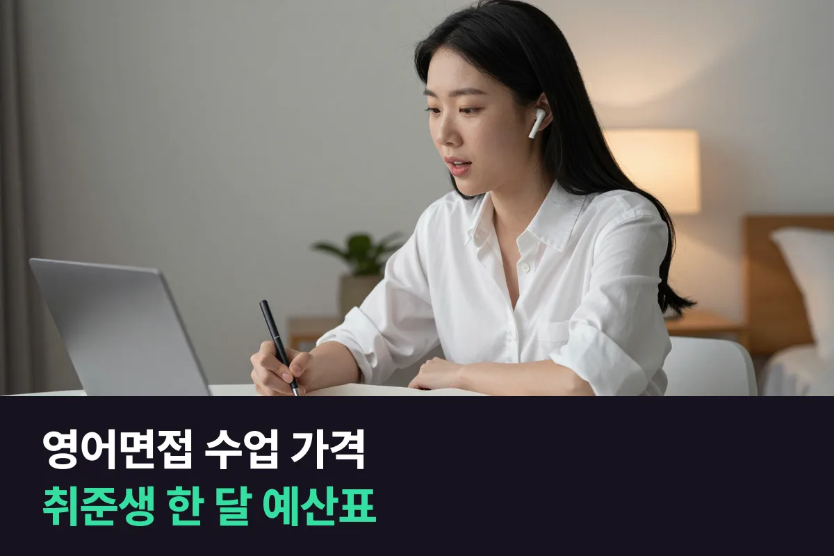 영어면접 수업 가격: 취준생이 한 달 1:1로 준비하면 드는 돈