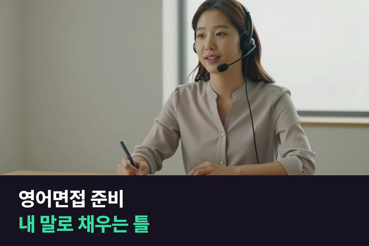 영어면접 준비: 남의 모범답안 대신 내 경험으로 빈칸을 채워요