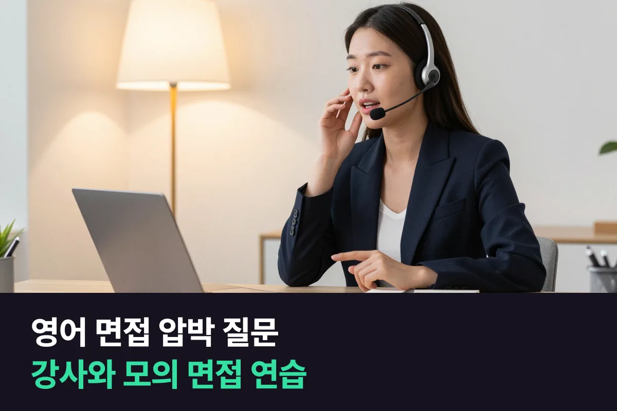 영어 면접 압박 질문, 답 틀을 만들고 1:1 강사와 모의 면접으로 연습해요