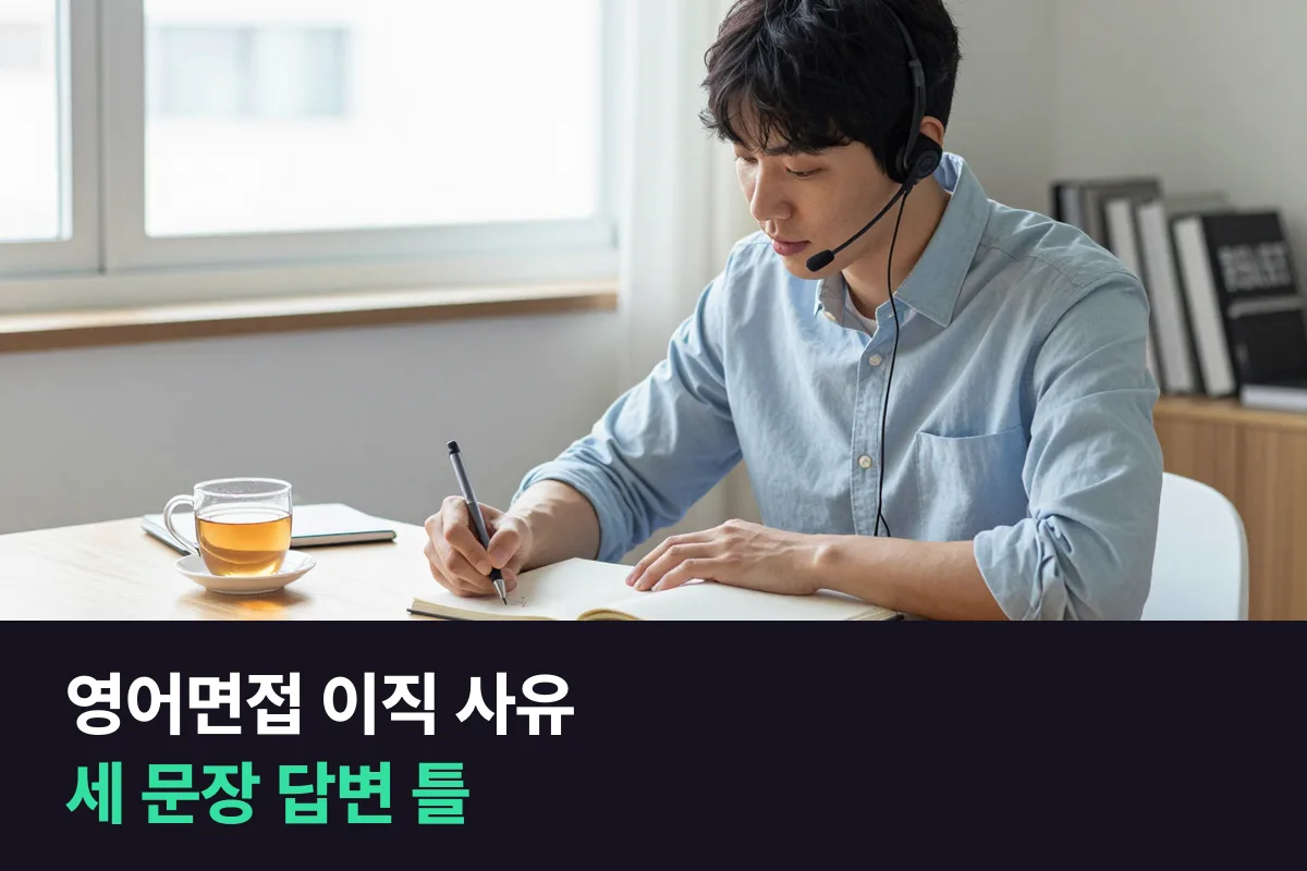 영어면접 이직 사유: 지난 일 → 배운 것 → 이 회사, 세 문장이면 돼요
