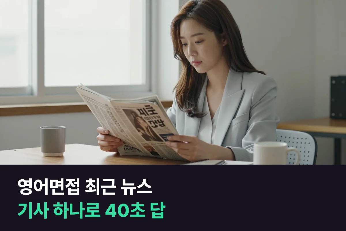 영어면접에서 최근 관심 있게 본 뉴스를 물으면 이렇게 답해 보세요