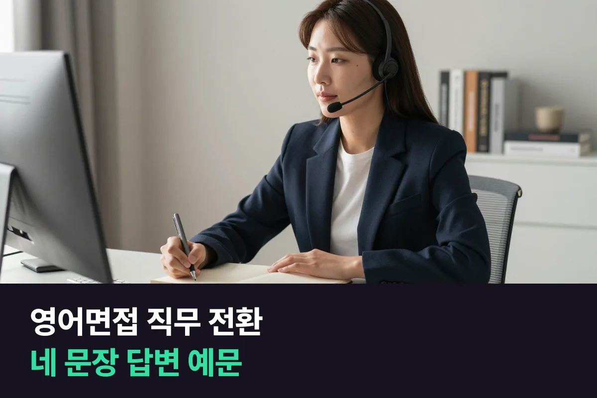 영어면접에서 직무를 왜 바꾸냐고 물으면 지난 일과 새 일을 잇는 말부터 해요