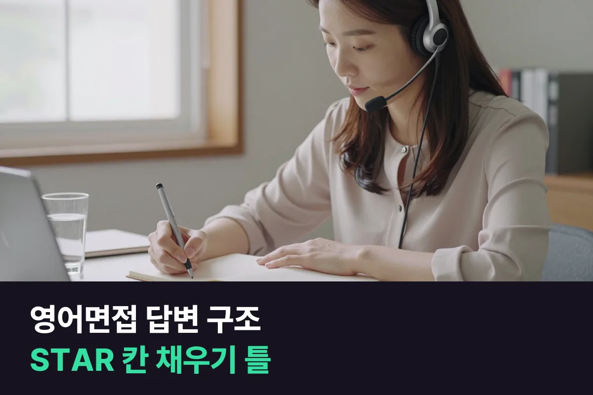 영어면접 답변 구조: STAR 칸을 채우면 답이 1분 안에 정리돼요