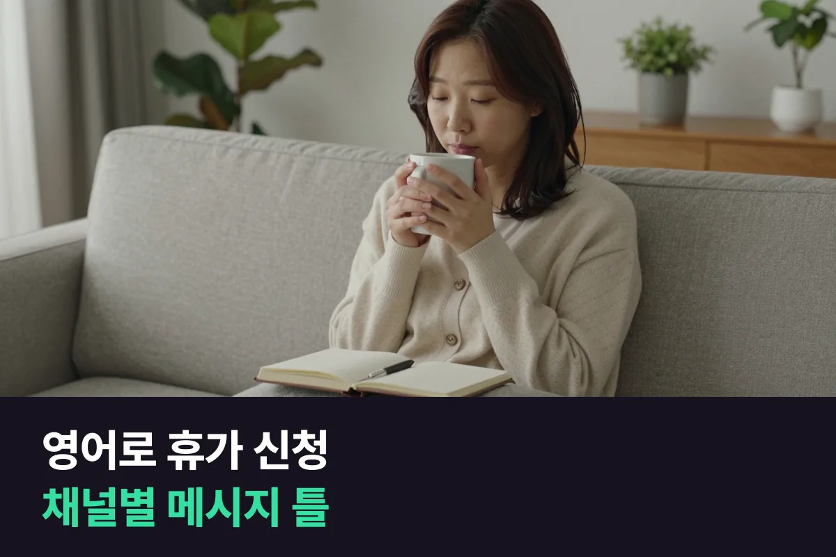 영어로 휴가 신청: 상사에게, 팀 채널에, 아픈 날 아침에 보내는 메시지 틀