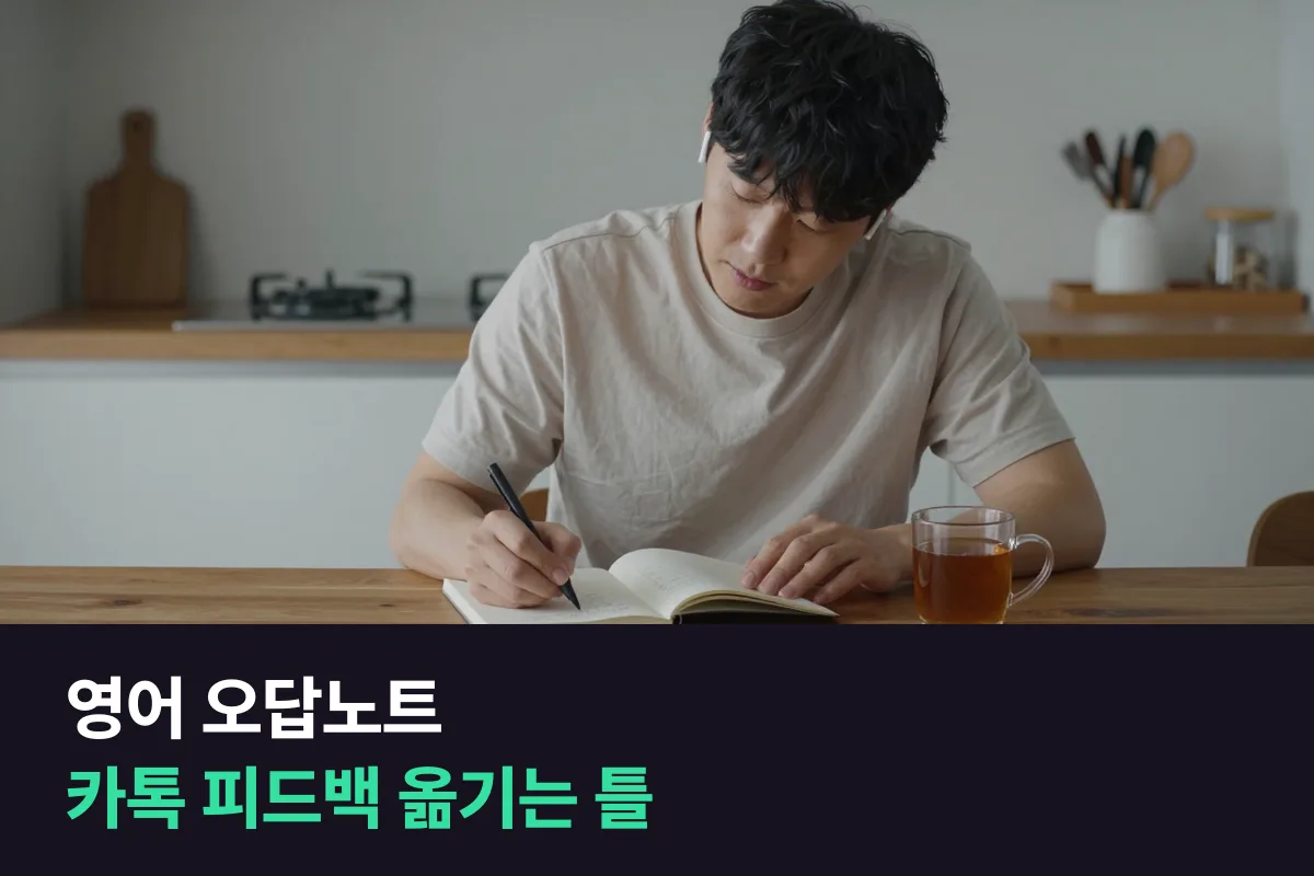 영어 오답노트: 카톡 피드백을 틀린 이유별로 나눠 적는 틀