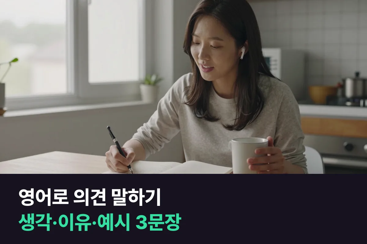 영어로 의견 말하기: 생각·이유·예시 3문장이면 대답이 끊기지 않아요