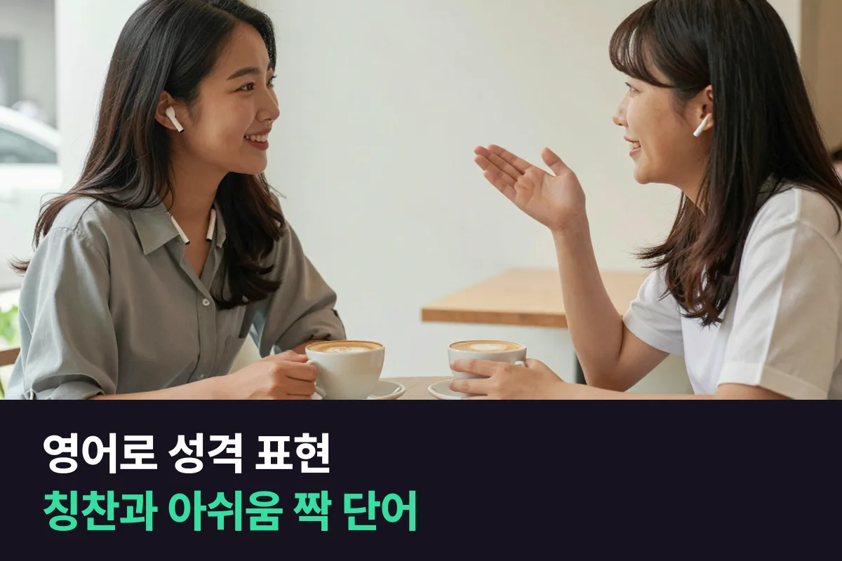 영어로 성격 표현: 같은 성격의 칭찬 단어와 아쉬운 단어를 짝으로 익히기
