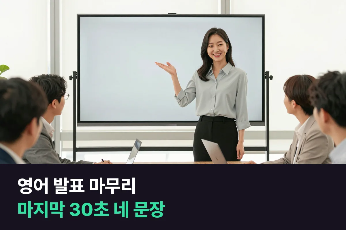 영어 발표 마무리: 마지막 30초를 네 문장으로 끝내는 클로징 틀