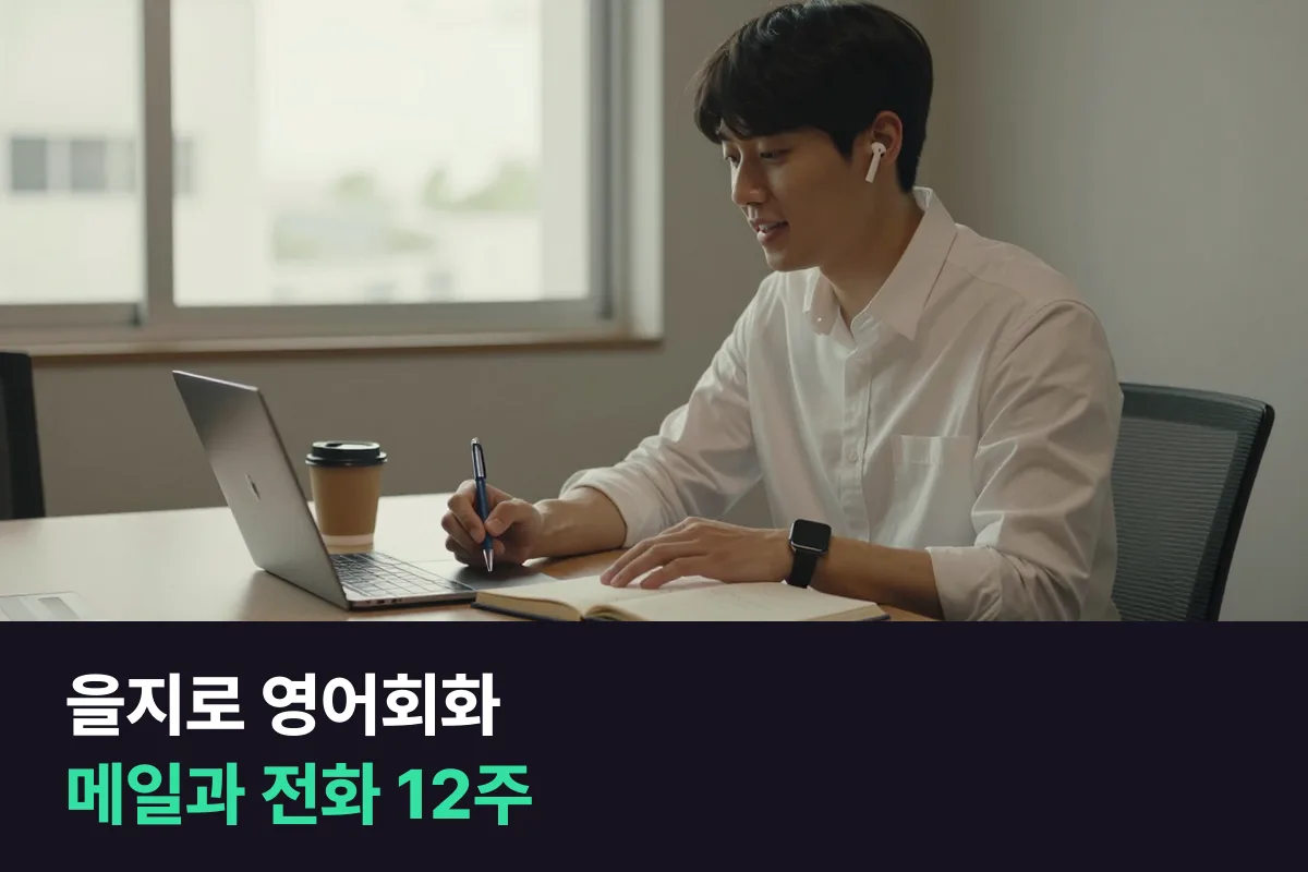 을지로 직장인이 영어회화 수업으로 메일과 전화 응대를 함께 연습하는 12주