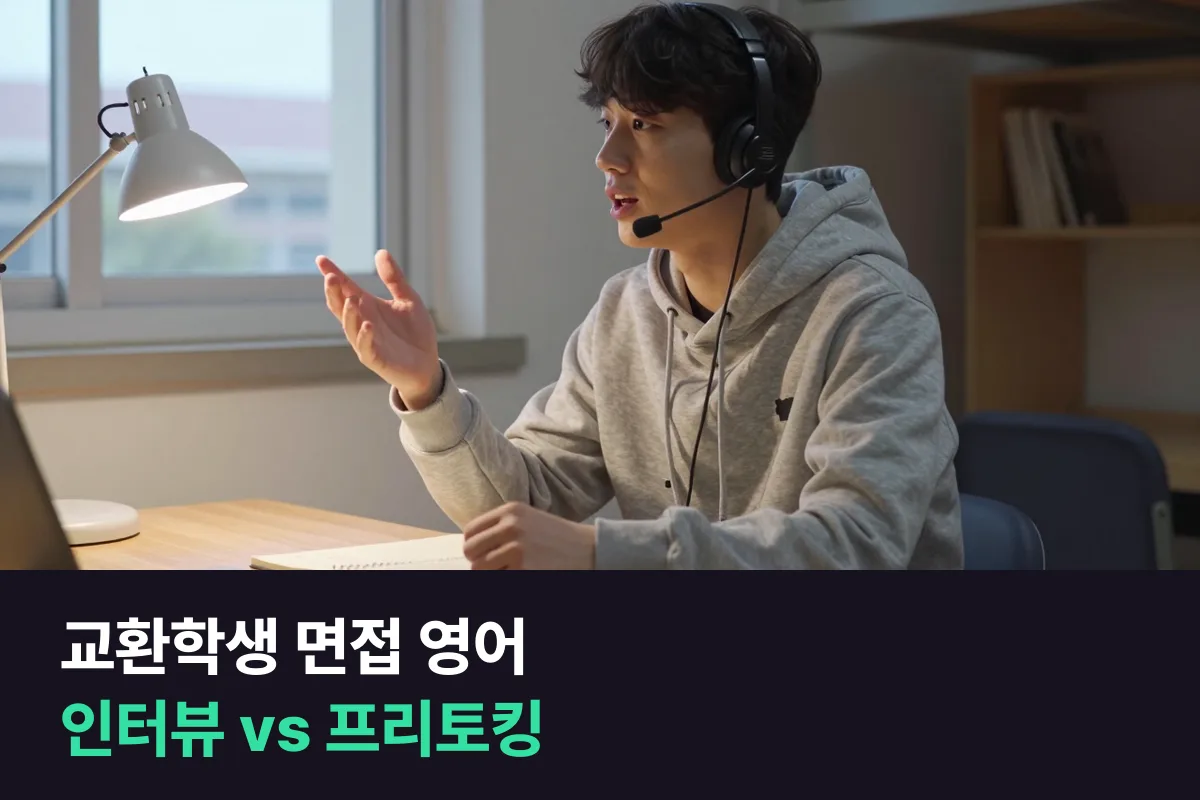 교환학생 선발 면접을 앞둔 대학생은 영어인터뷰 과정과 프리토킹 과정 중 무엇을 들어야 할까요?