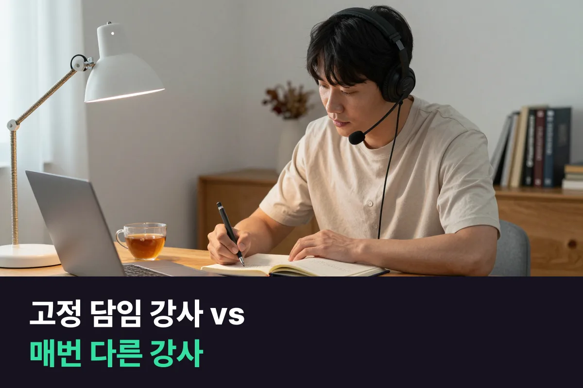 고정 담임 강사와 매번 다른 강사, 중급 성인에게는 어느 쪽이 맞을까요?