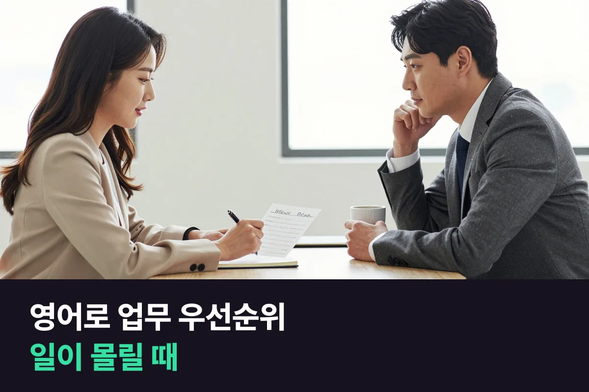 일이 몰릴 때 외국인 상사와 영어로 업무 우선순위를 정하는 네 단계