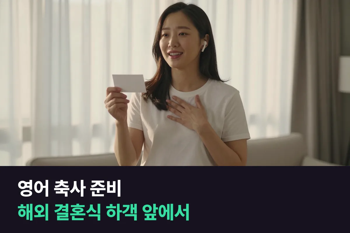 영어 축사: 친구의 해외 결혼식, 원고는 짧게 쓰고 소리 내는 연습에 시간을 쓰세요