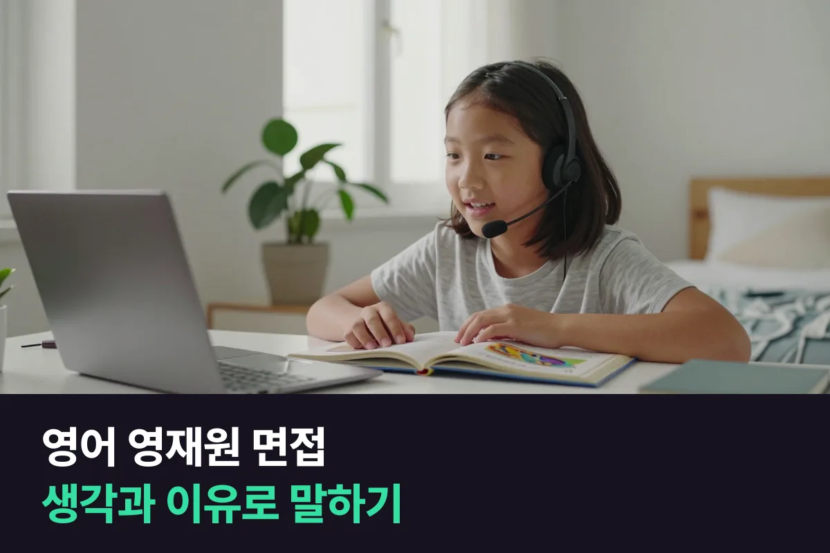 영어 영재원 면접: 외운 답보다 '생각 + 이유'로 말하는 연습을 하세요