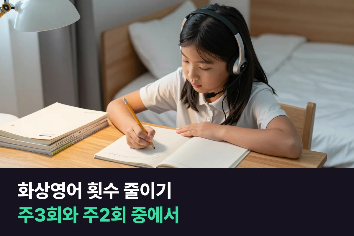 학원 숙제가 늘어난 초등 5학년, 화상영어 주5회를 주3회로 줄일까 주2회로 줄일까