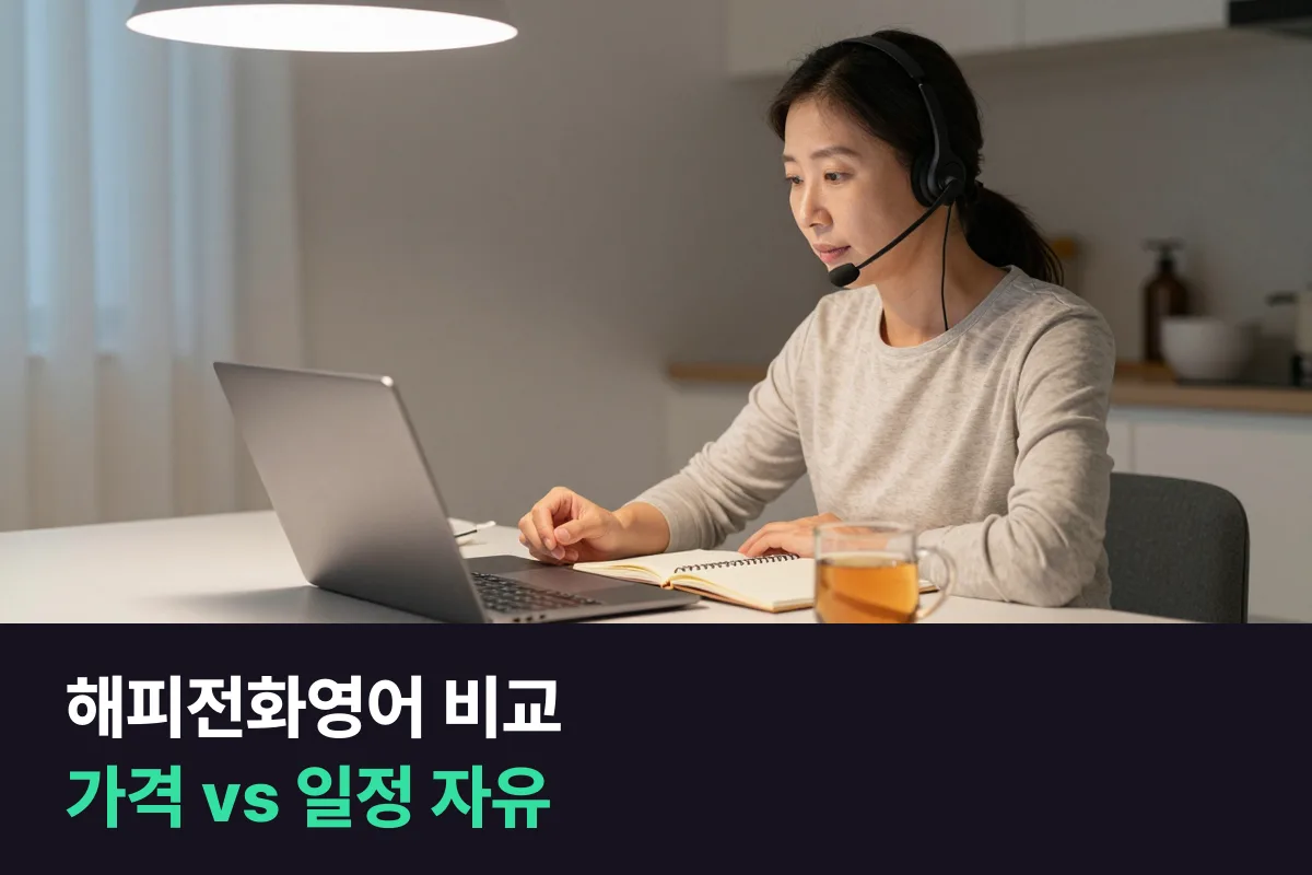 해피전화영어 비교: 가격은 해피, 일정 자유는 파워잉글리쉬예요