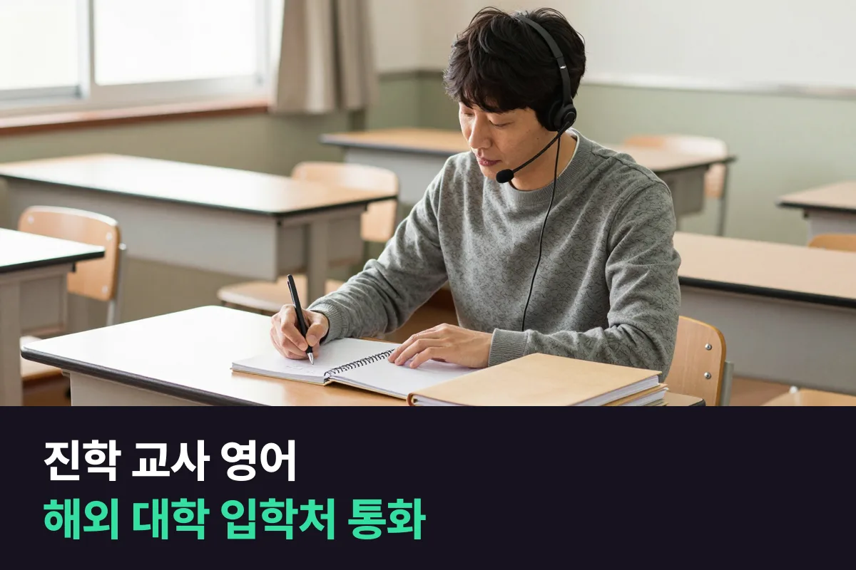 해외 대학에 지원하는 학생을 맡은 진학 담당 교사는 입학처와 영어로 어떻게 통화하면 될까요?