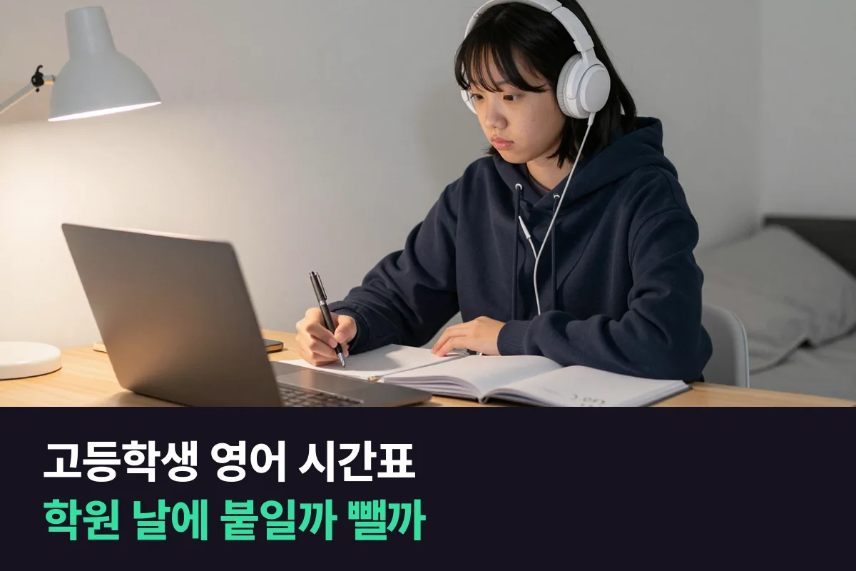 내신 학원을 다니는 고등학생은 화상영어를 학원 가는 날에 붙일까요, 학원 없는 날로 뺄까요?