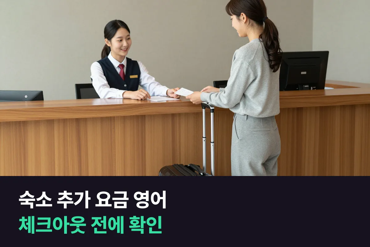 해외 숙소 체크아웃 때 추가 요금과 보증금 차감을 묻는 영어 표현