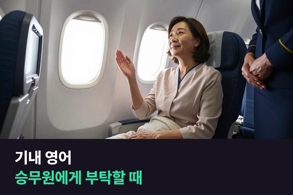기내 영어: 승무원에게 부탁할 때 쓰는 문장 틀 세 개와 상황별 예문