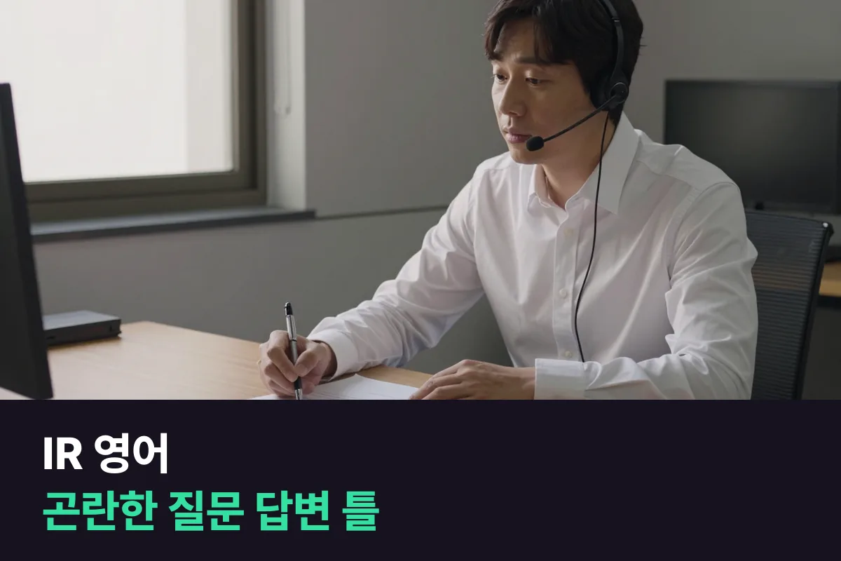 실적이 기대에 못 미친 분기, IR 담당자는 해외 투자자의 곤란한 질문에 영어로 어떻게 답할까요?