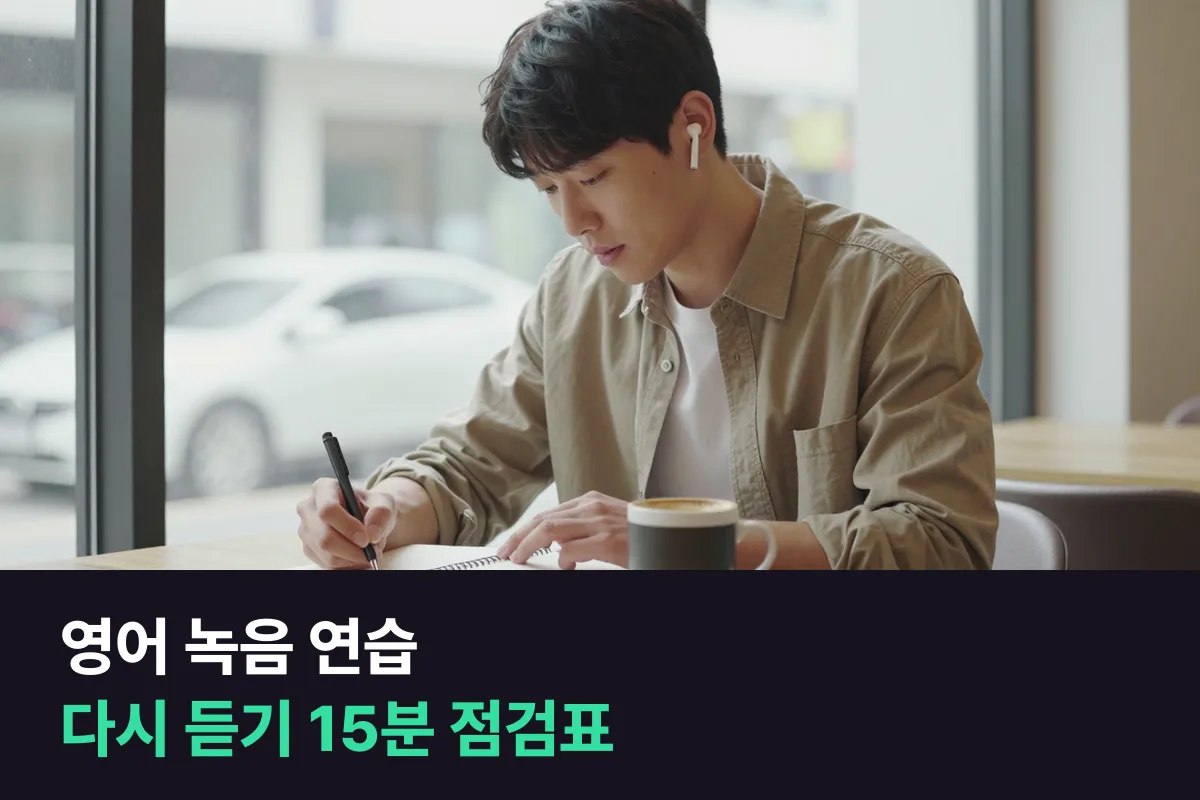 영어 녹음 연습: 수업 녹음 다시 듣기 15분 점검표