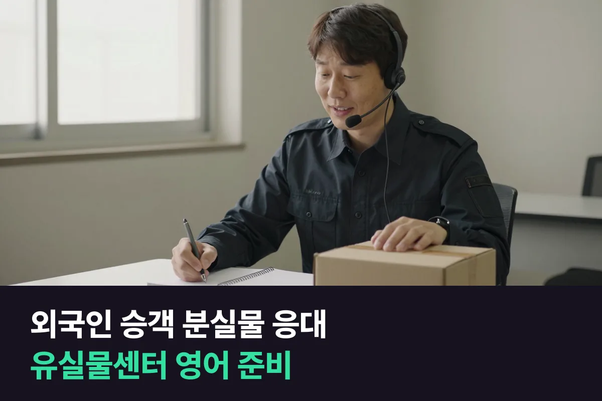 외국인 승객의 분실물을 찾아 주는 공항·철도 유실물센터 직원의 영어 준비