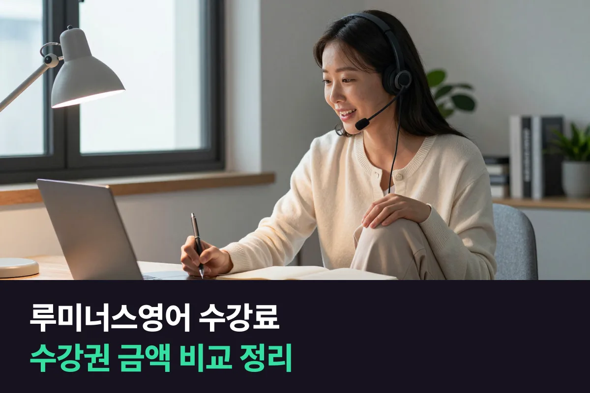 루미너스영어 수강료는 대면 1:1 4회 210,000원, 화상 1:1 180,000원부터예요