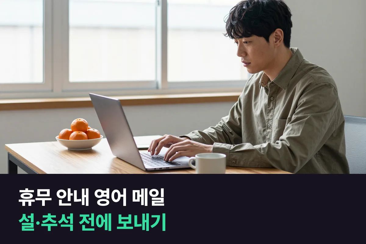 설·추석 연휴 전에 해외 거래처에 보내는 휴무 안내 영어 메일 예문