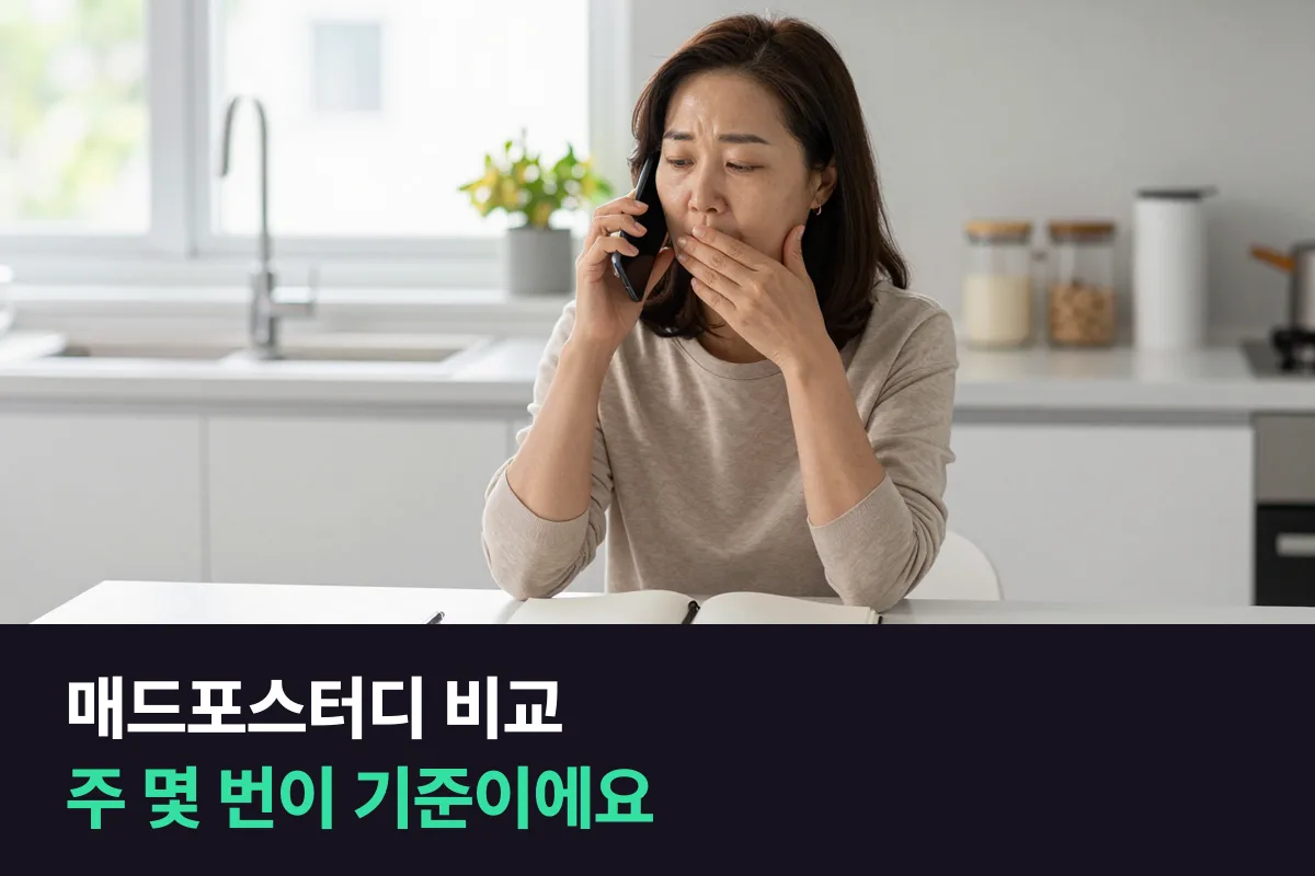 매드포스터디 비교: 주 몇 번 듣느냐에 따라 더 싼 쪽이 바뀌어요
