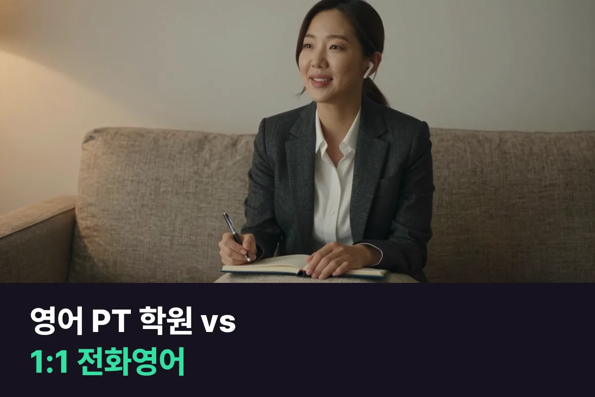 직장인이라면 오프라인 영어 PT와 1:1 전화영어를 이동 시간과 한 달 비용으로 비교해 보세요