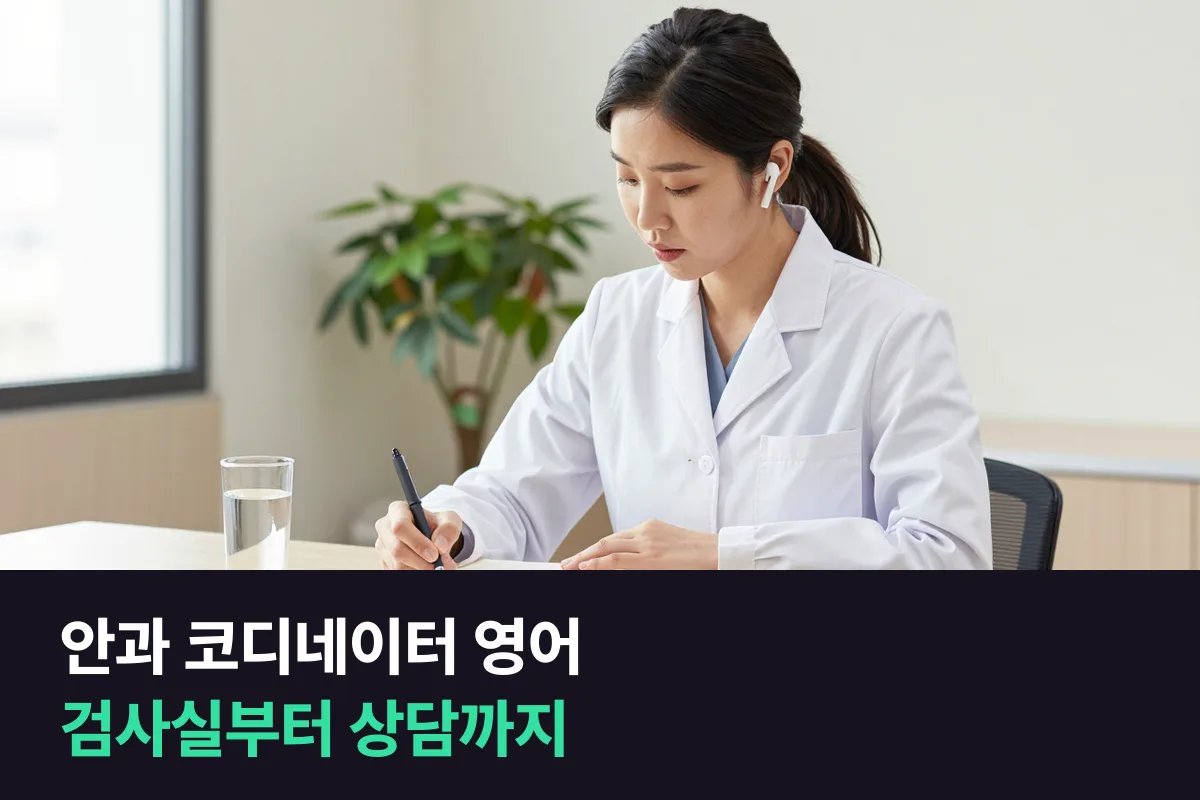 외국인 환자의 시력 검사와 수술 상담을 맡은 안과 코디네이터는 영어를 어떻게 준비할까요?