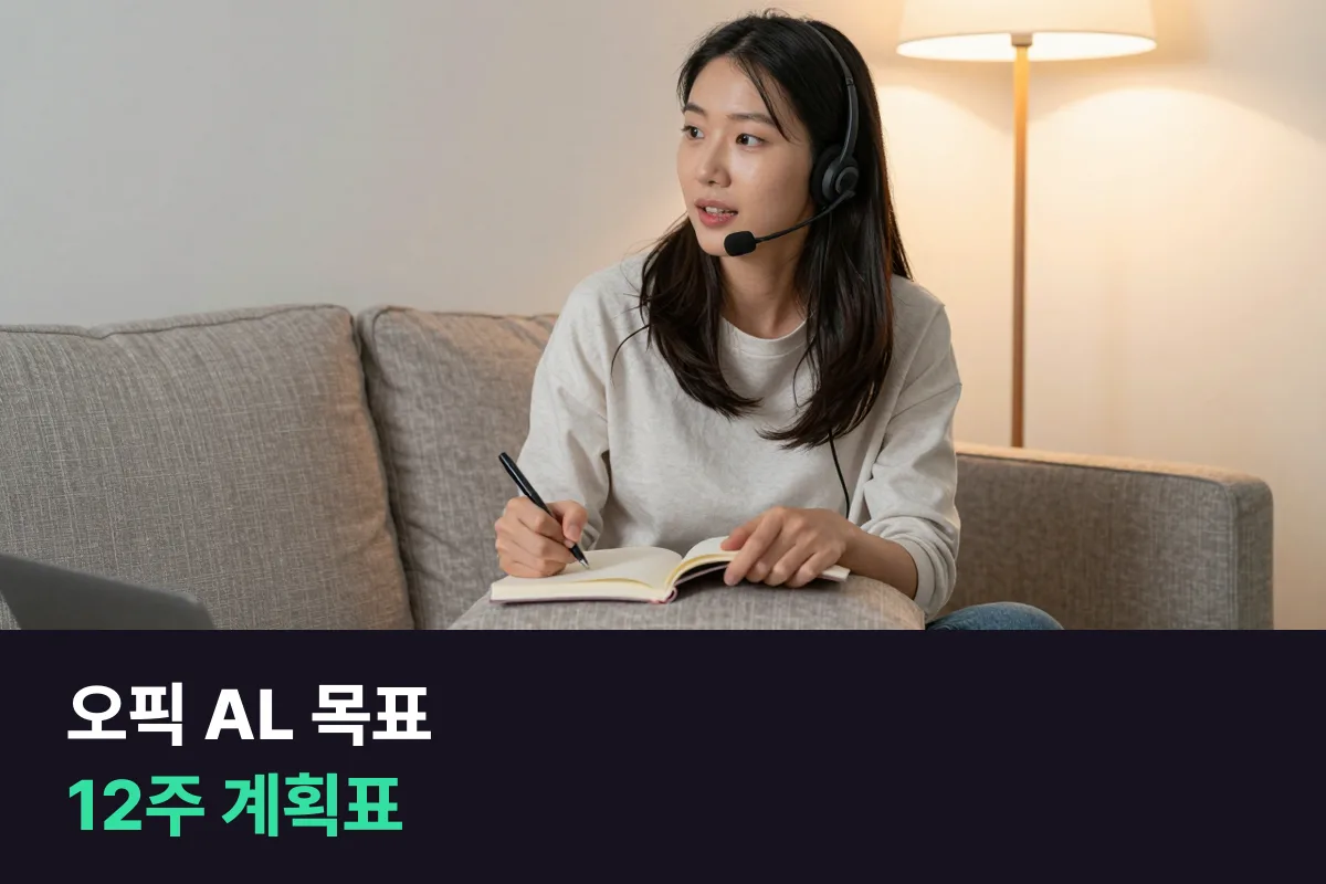 오픽 AL 목표 12주 계획표: 주마다 무엇을 말해 볼지 정해 뒀어요